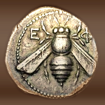Ancient Greeks minted coins with bees on them.